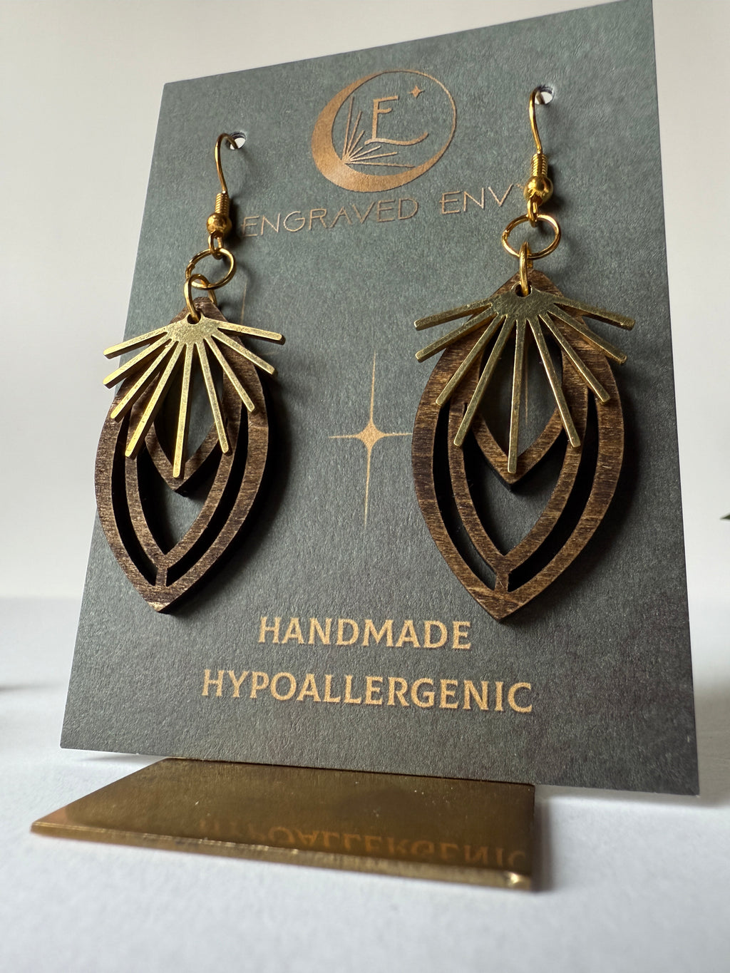 Celestial Bloom Earrings - Brown Gold