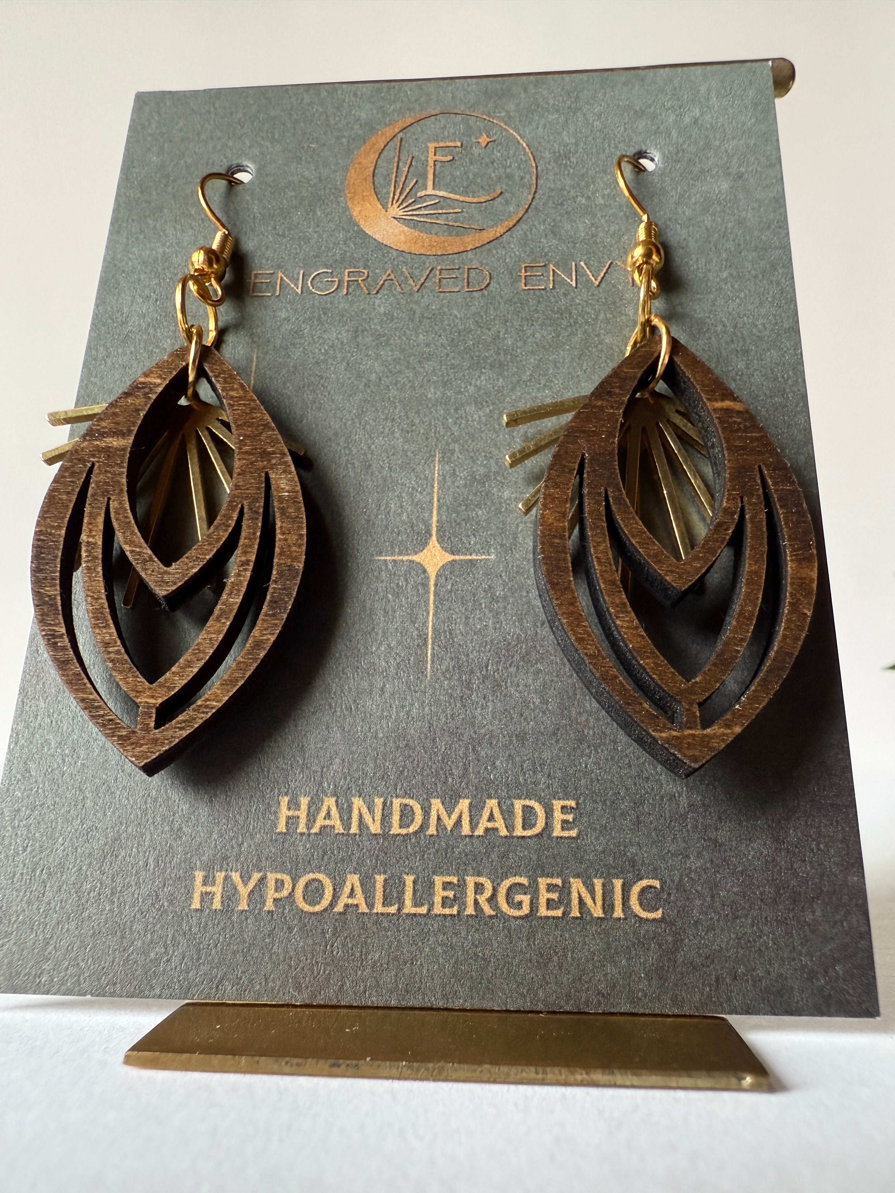 Celestial Bloom Earrings - Brown Gold